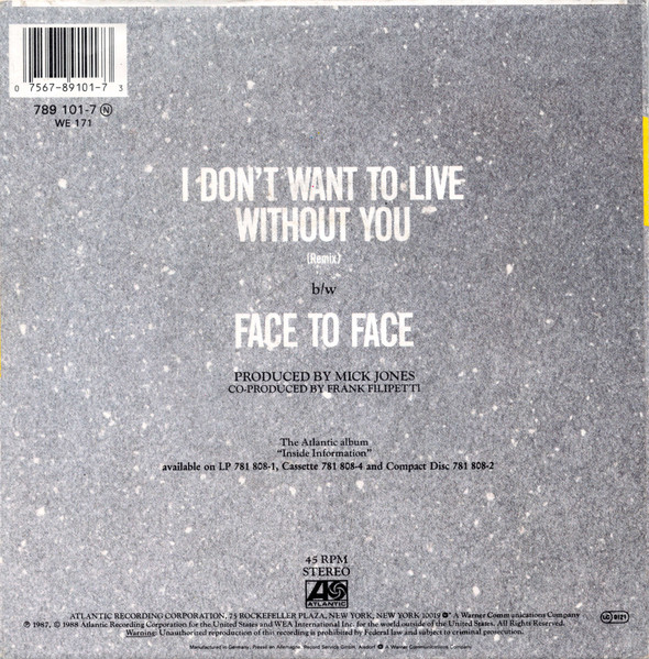Foreigner - I Don't Want To Live Without You tweedehands 7 inch LP bij Run4Records