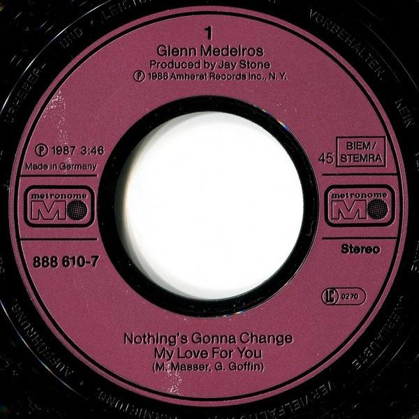 Glenn Medeiros - Nothing's Gonna Change My Love For You tweedehands 7 inch LP bij Run4Records