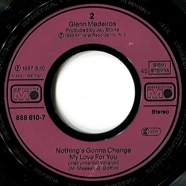 Glenn Medeiros - Nothing's Gonna Change My Love For You tweedehands 7 inch LP bij Run4Records
