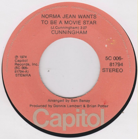 J.C. Cunningham - Norma Jean Wants To Be A Movie Star tweedehands 7 inch LP bij Run4Records