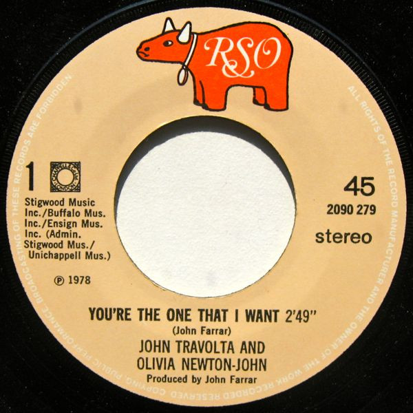 John Travolta, Olivia Newton-John - You're The One That I Want tweedehands 7 inch LP bij Run4Records