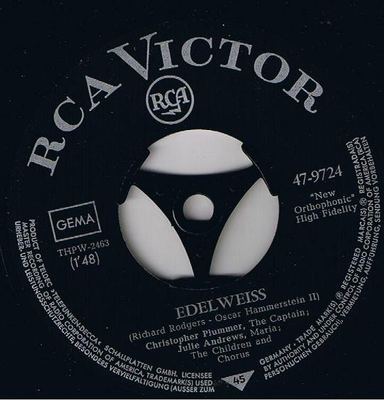 Julie Andrews, Christopher Plummer - Edelweiss / My Favorite Things tweedehands 7 inch LP bij Run4Records