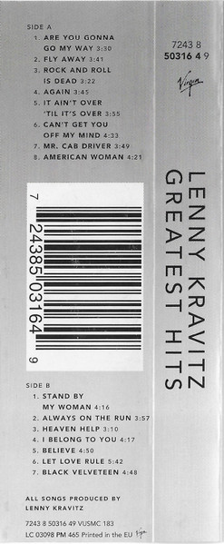 Lenny Kravitz - Greatest Hits tweedehands cassette LP bij Run4Records