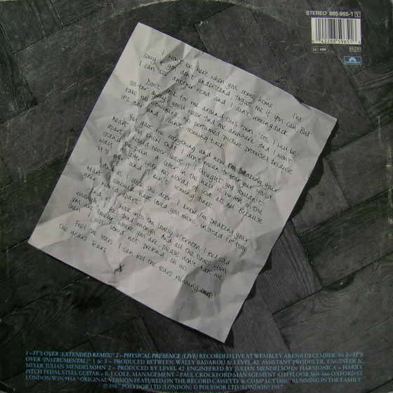Level 42 - It's Over tweedehands pop LP bij Run4Records