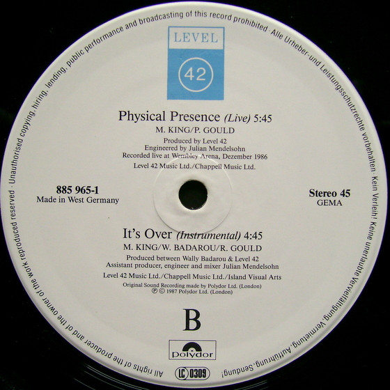 Level 42 - It's Over tweedehands pop LP bij Run4Records