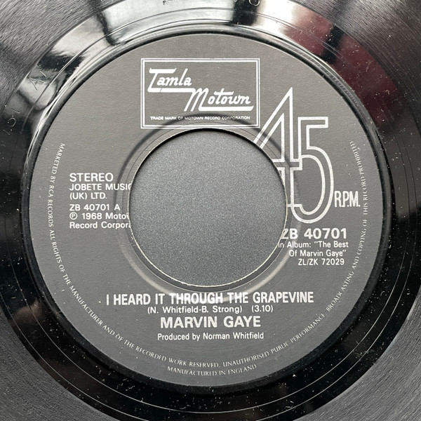 Marvin Gaye - I Heard It Through The Grapevine tweedehands 7 inch LP bij Run4Records