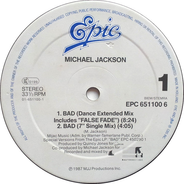 Michael Jackson - Bad tweedehands soul LP bij Run4Records