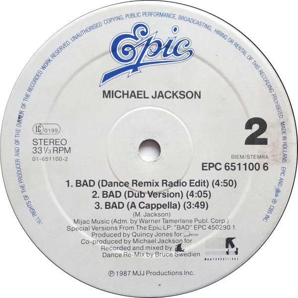 Michael Jackson - Bad tweedehands soul LP bij Run4Records