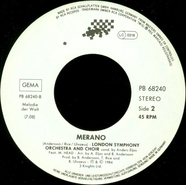 Murray Head - One Night In Bangkok tweedehands 7 inch LP bij Run4Records