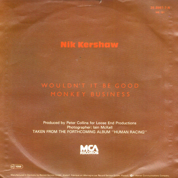 Nik Kershaw - Wouldn't It Be Good tweedehands 7 inch LP bij Run4Records