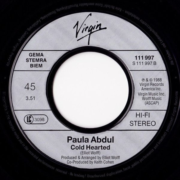Paula Abdul - Straight Up tweedehands 7 inch LP bij Run4Records