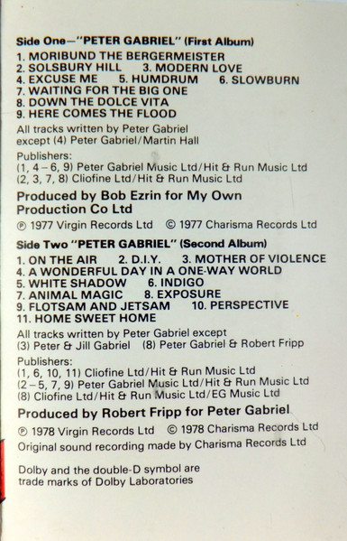 Peter Gabriel - Peter Gabriel tweedehands cassette LP bij Run4Records