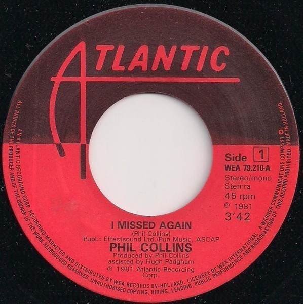 Phil Collins - I Missed Again tweedehands 7 inch LP bij Run4Records