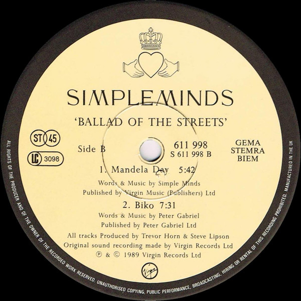 Simple Minds - Ballad Of The Streets tweedehands pop LP bij Run4Records