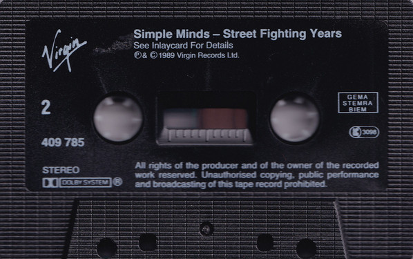 Simple Minds - Street Fighting Years tweedehands cassette LP bij Run4Records