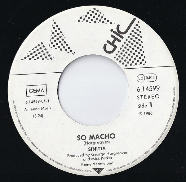 Sinitta - So Macho! tweedehands 7 inch LP bij Run4Records