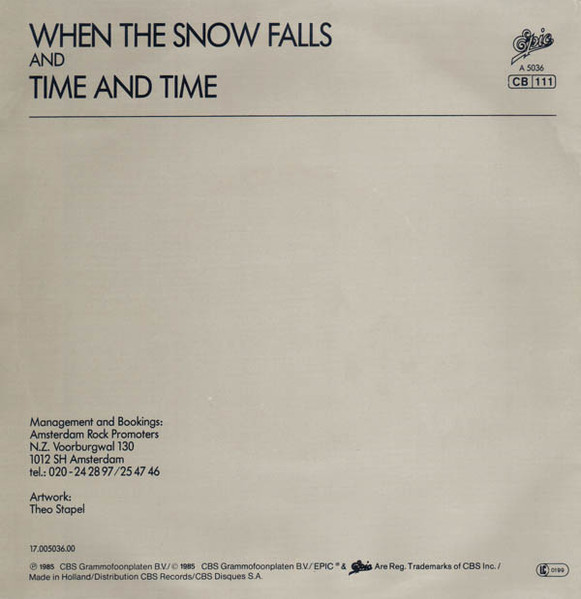 Ten Sharp - When The Snow Falls tweedehands 7 inch LP bij Run4Records