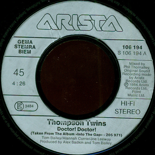 Thompson Twins - Doctor! Doctor! tweedehands 7 inch LP bij Run4Records