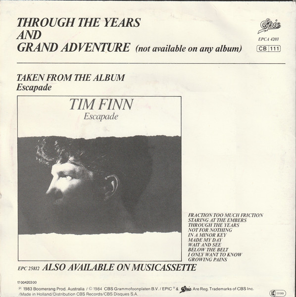 Tim Finn - Through The Years tweedehands 7 inch LP bij Run4Records