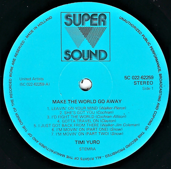 Timi Yuro - Make The World Go Away tweedehands pop LP bij Run4Records
