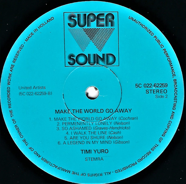 Timi Yuro - Make The World Go Away tweedehands pop LP bij Run4Records