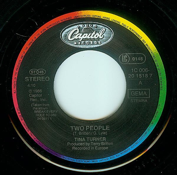 Tina Turner - Two People tweedehands 7 inch LP bij Run4Records