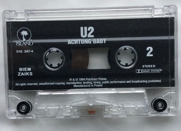 U2 - Achtung Baby tweedehands cassette LP bij Run4Records