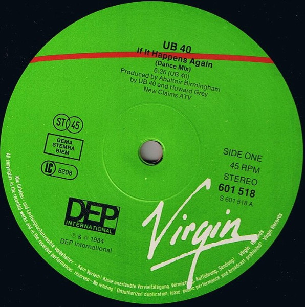 UB40 - If It Happens Again tweedehands reggae LP bij Run4Records