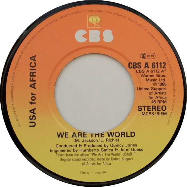 USA For Africa - We Are The World tweedehands 7 inch LP bij Run4Records