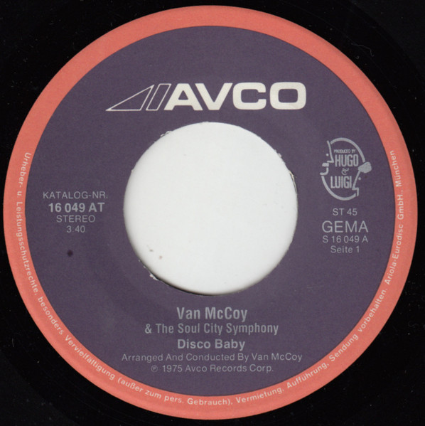 Van McCoy & The Soul City Symphony - Disco Baby / The Hustle tweedehands 7 inch LP bij Run4Records