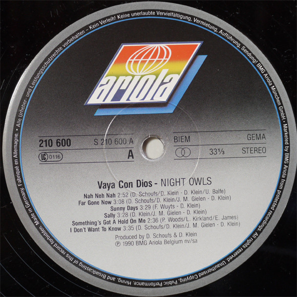 Vaya Con Dios - Night Owls tweedehands pop LP bij Run4Records