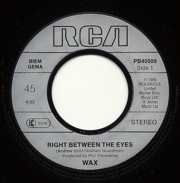 Wax (6) - Right Between The Eyes tweedehands 7 inch LP bij Run4Records
