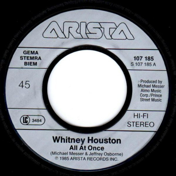 Whitney Houston - All At Once tweedehands 7 inch LP bij Run4Records