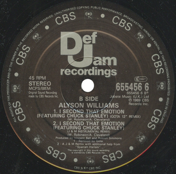 Alyson Williams - I Second That Emotion tweedehands hip hop LP bij Run4Records