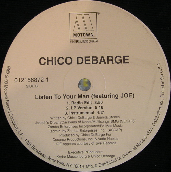 Chico DeBarge, Joe - Listen To Your Man tweedehands soul LP bij Run4Records