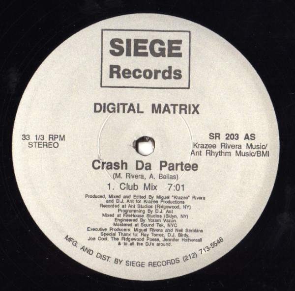 Digital Matrix - Crash Da Partee tweedehands house LP bij Run4Records