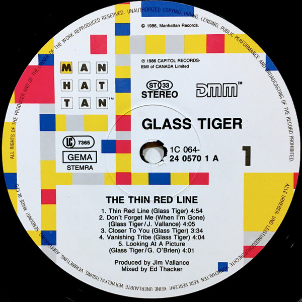 Glass Tiger - The Thin Red Line tweedehands rock LP bij Run4Records